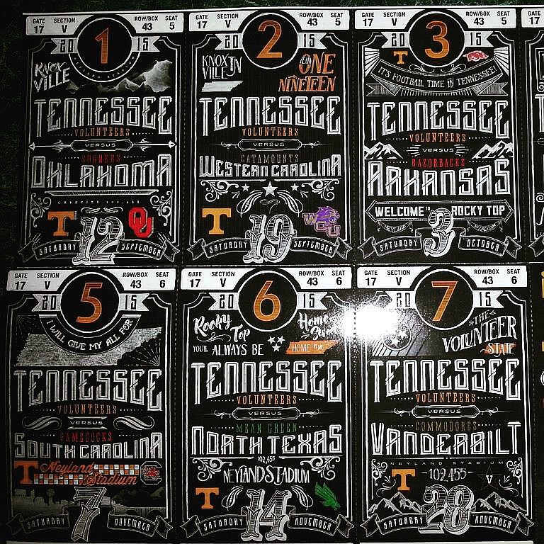 The Tennessee football program recently released the design on the Vols' season tickets, and they appear to have a classic Jack Daniel's look.