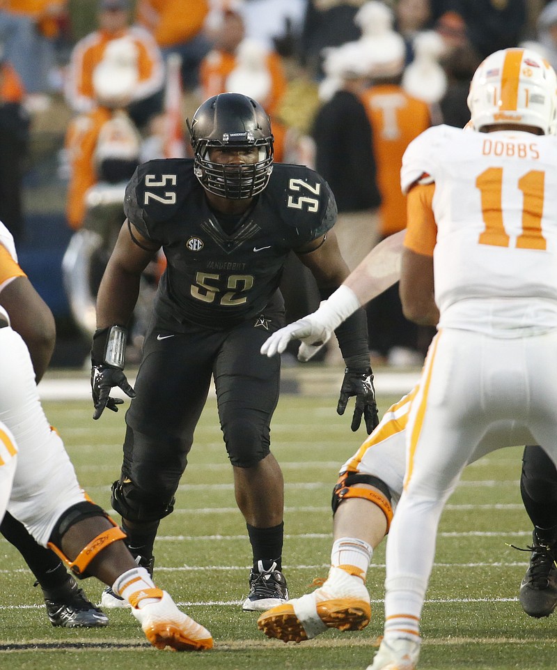 Vanderbilt linebacker Nigel Bowden, shown here against Tennessee, led the Commodores as a redshirt freshman last season with 78 tackles.