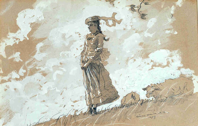 Winslow Homer, "Shepherdess and Sheep."