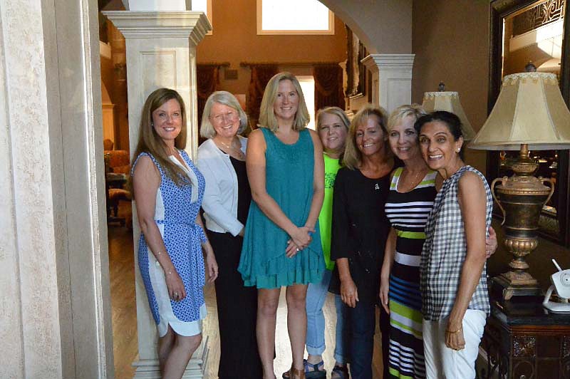 Ginger Gates, Vanessa Young, Samantha Stewart, Laura Tyndall, Kay Reed, Donna Thompson and Sumi Patel, from left, at the dinner.