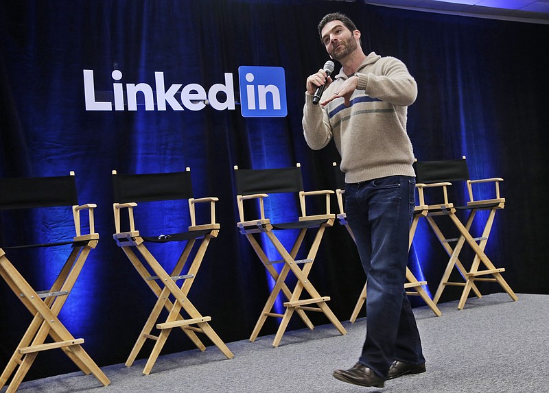 
              FILE - In this Nov. 6, 2014, file photo, LinkedIn CEO Jeff Weiner speaks during the company's second annual "Bring In Your Parents Day," at LinkedIn headquarters in Mountain View, Calif. LinkedIn reports quarterly financial results on Thursday, July 30, 2015. (AP Photo/Marcio Jose Sanchez, File)
            