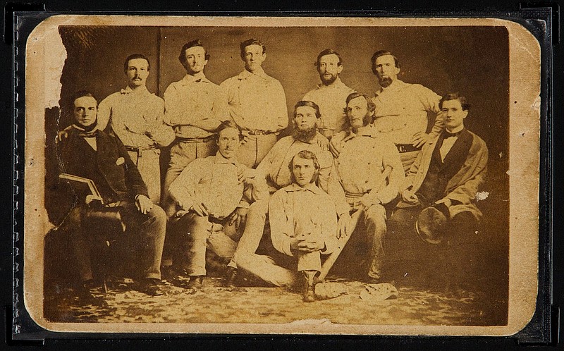 
              FILE - This June 30, 2015 file photo provided by Heritage Auctions shows the front of a circa 1860 Brooklyn Atlantics baseball card. The pre-Civil War card is on the auction block at Heritage Auctions during their evening sale Thursday,  July 30, 2015, in Chicago. (Butch Ziaks/Heritage Auctions via AP, File)
            