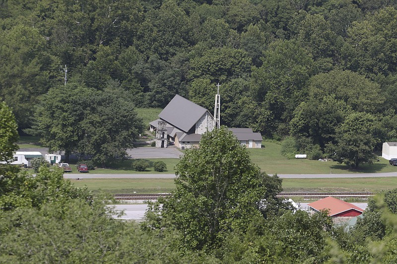 Staff Photo by Dan Henry / The Crow Creek Valley has outdated emergency communication methods since it is deep in the southern Cumberland Plateau and is without cellular or cable services. The valley as seen from on top of Sherwood Mining Co.'s limestone quarry.