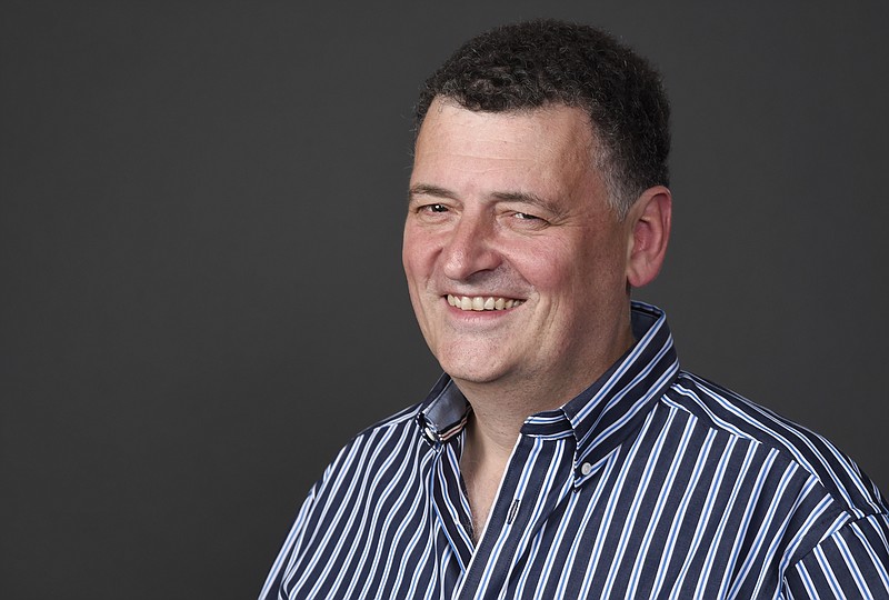 
              Steven Moffat, writer/producer of the British television series "Doctor Who" and "Sherlock," poses for a portrait during the 2015 Television Critics Association Summer Press Tour at the Beverly Hilton on Saturday, Aug. 1, 2015, in Beverly Hills, Calif. (Photo by Chris Pizzello/Invision/AP)
            