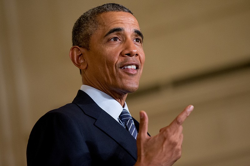 President Barack Obama speaks about his Clean Power Plan, Monday, Aug. 3, 2015, in the East Room at the White House in Washington.