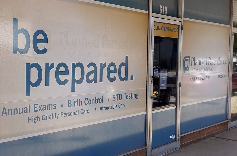 The entrance to a Planned Parenthood Clinic is shown in Oklahoma City on Friday, July 24, 2015.