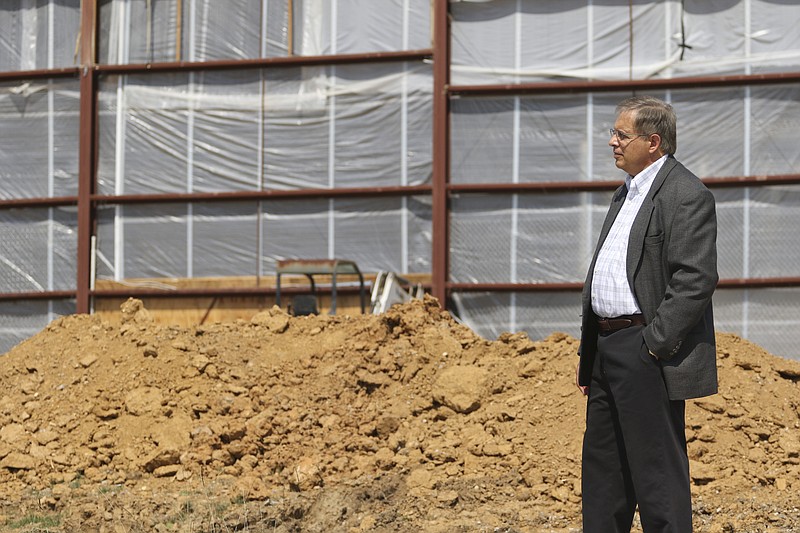 Peter Cervelli, executive director for the Dade County Industrial Development Authority, speaks about a 26,000-square-foot expansion to Lake Region Medical's facility in Dade County.  Construction is underway at Lake Region Medical's new expansion located off of S. Industrial Boulevard in Trenton, Ga.