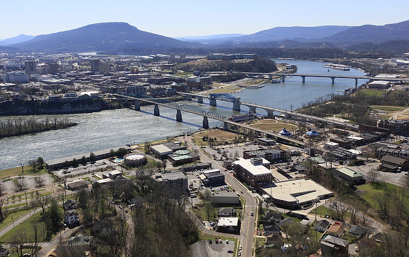 An aerial view of Chattanooga is seen in this file photo.