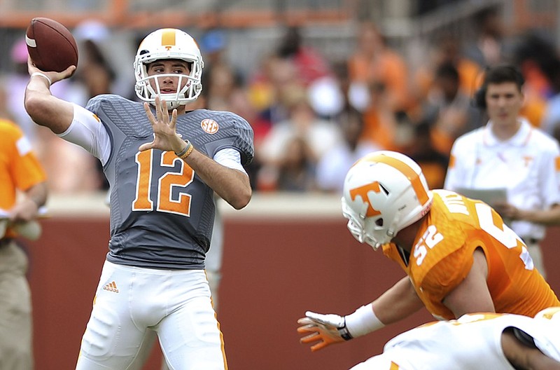 With Tennessee's preseason football camp only a couple of days old, Quinten Dormady, pictured, is the leader in the race to back up returning starter Josh Dobbs at quarterback. But Sheriron Jones — like Dormady, a freshman — is working to catch up to Dormady, who enrolled early and went through spring practice.