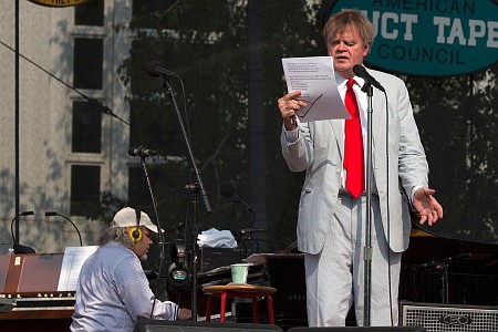 Garrison Keillor, right, will bring "A Prairie Home Companion: America the Beautiful Tour" to Memorial Auditorium on Sunday. Behind him is Rich Dworsky, the show's master pianist.