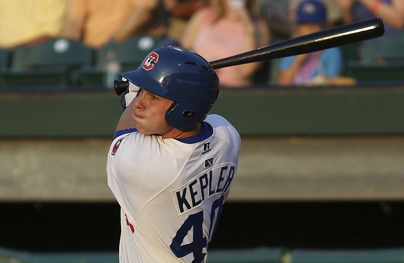 Chattanooga Lookouts outfielder Max Kepler takes a swing during a home game against the Jackson Generals earlier this season. Kepler is in contention for the Southern League batting title with the regular season in its final few weeks.