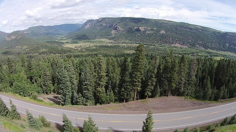 Conejos County resident Ren Johnson, a young father, offered the Keller family the drone he owns in the search for Joe Keller. The drone took this photo of CO-17, a highway where some locals report having seen a young blond man running.