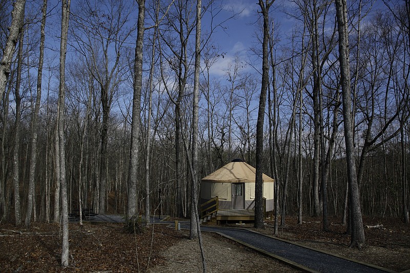 A yurt tent in Cloudland Canyon State Park in Rising Fawn, Ga., resembling the ones David Taylor plans to install at his 13-acre, 20-campsite campground proposed off Retro Hughes Road in Bakewell, near the Hamilton-Bledsoe County line.