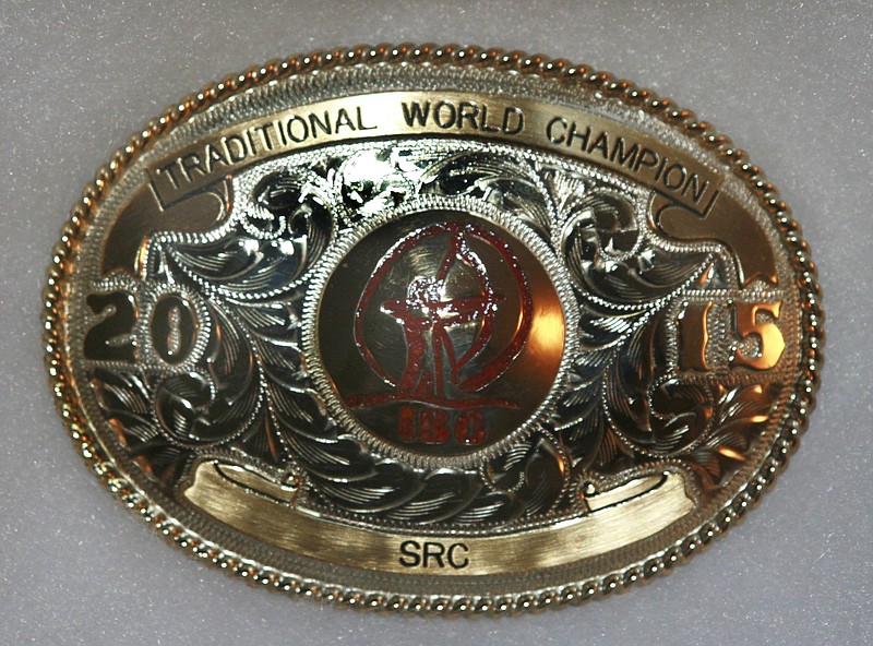 This is the belt buckle Bobby Worthington earned for his record-setting IBO traditional world title last month.