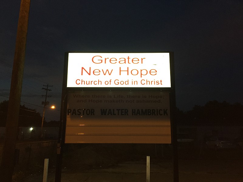 New lighted sign was a donation from the law offices of Warren and Griffin.