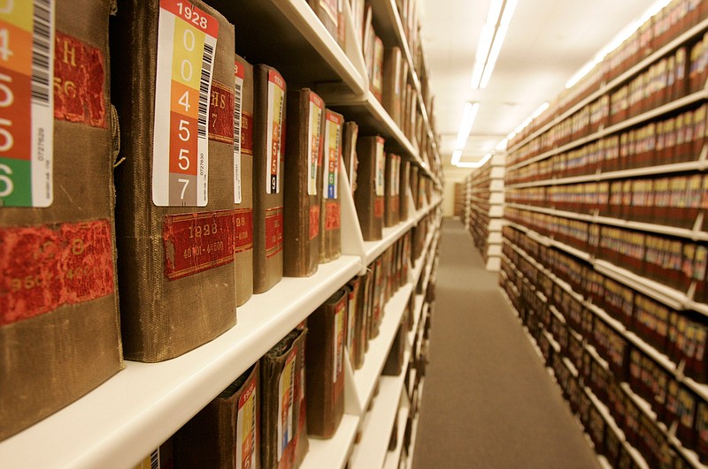 A records collection is seen in this tile photograph.