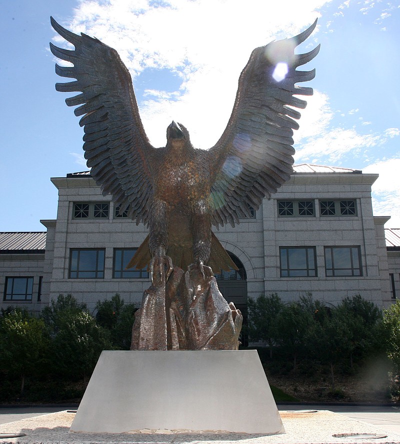 
              FILE - In this Aug. 7, 2006, file photo, the sculpture of a bird stands in front of the headquarters of Liberty Media in the south Denver suburb of Lone Tree, Colo. Liberty Interactive Corp., owner of QVC, is buying online flash deal business Zulily in a cash-and-stock deal valued at approximately $2.32 billion, the companies announced, Monday, Aug. 17, 2015. (AP Photo/David Zalubowski, File)
            