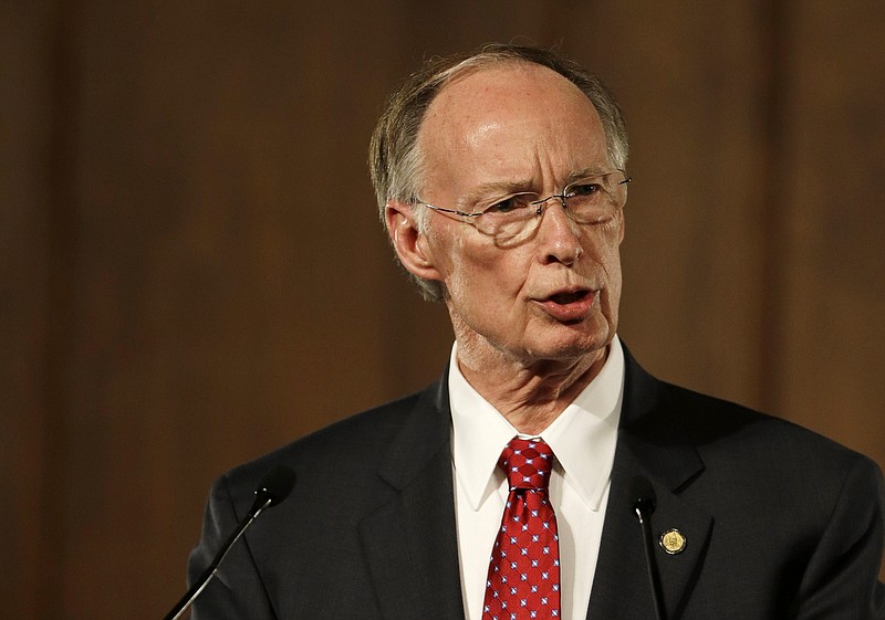 In this March 3, 2015, file photo, Alabama Gov. Robert Bentley speaks at the Capitol in Montgomery, Ala.