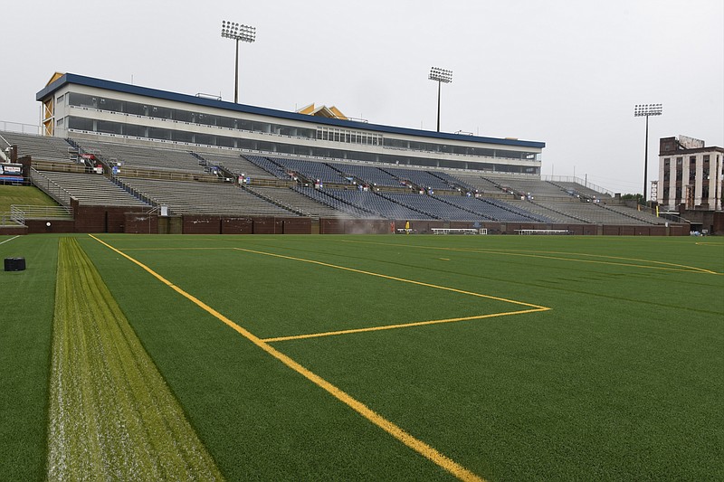 This playing service is the second AstroTurf field to be installed at Finley Stadium.