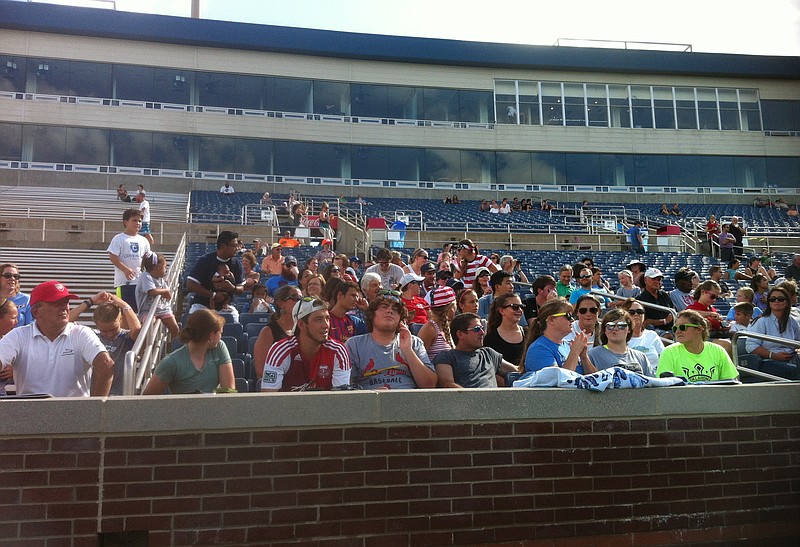 The U.S. Women's National team went through a two-hour open practice in front of about 2,000 fans Tuesday afternoon at Finley Stadium, in preparation for Wednesday's match against Costa Rica.