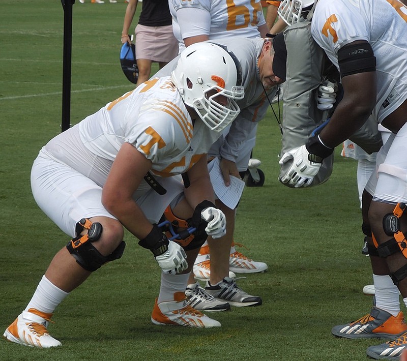 Tennessee offensive lineman Coleman Thomas played center in high school, but he started five games at right tackle last year during his freshman season in Knoxville, and he seems to be the likely starter at that position heading into the Sept. 5 season opener against Bowling Green in Nashville.