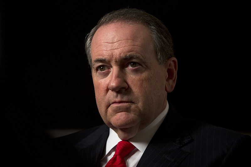 
              Republican presidential hopeful Mike Huckabee looks on during an interview with The Associated Press in Jerusalem, Wednesday, Aug. 19, 2015. Huckabee on Wednesday vowed to abandon key American policies in the Mideast if he is elected next year, endorsing positions that would put the U.S. at odds with its closest allies. (AP Photo/Sebastian Scheiner)
            