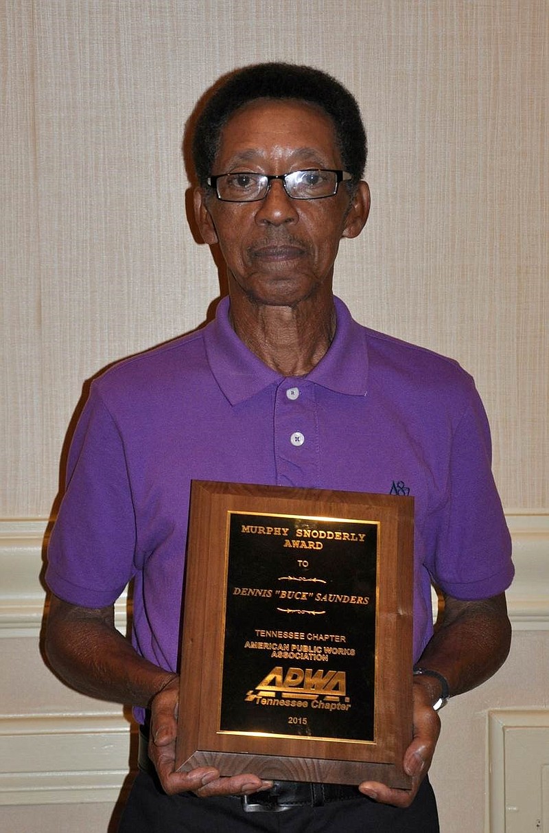 Buck Saunders was presented with the Murphy Snoderly Award, an annual award presented to an outstanding field employee in a municipal public works department in Tennessee.