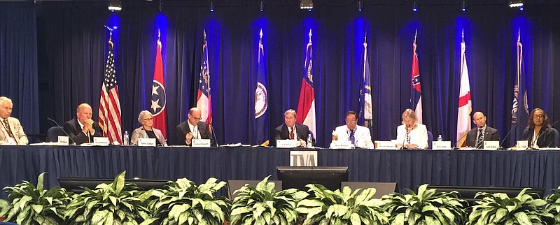 TVA directors, from left, are Pete Mahurin, Mike McWherter, Gina Lodge, Richard Howorth, Joe Ritch, Ronald Walter, Marilyn Brown, Eric Satz and Lynn Evans.