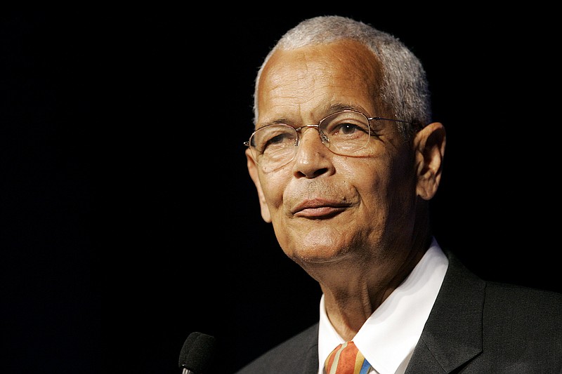 Julian Bond addresses the civil rights organization's annual convention in Detroit in this 2007 file photo.
