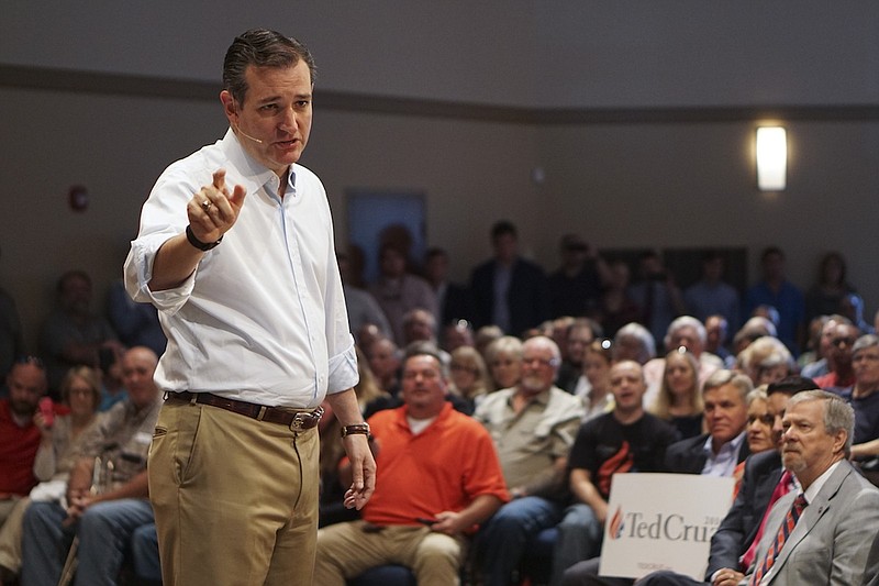 GOP presidential hopeful Ted Cruz speaks to supporters filling GraceWorks Church, in Chattanooga, Tenn., on August 10, 2015 during Cruz's first stop on a tour of the state. 