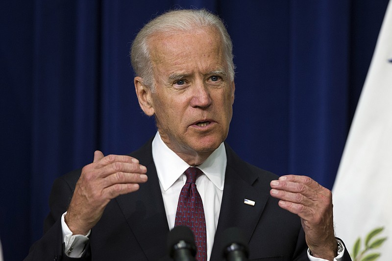 In this June 16, 2015, file photo, Vice President Joe Biden speaks in the South Court Auditorium on the White House campus in Washington.