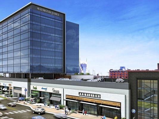 A rendering shows the Gulch Crossing building at 11th Avenue South and Demonbreun Street.