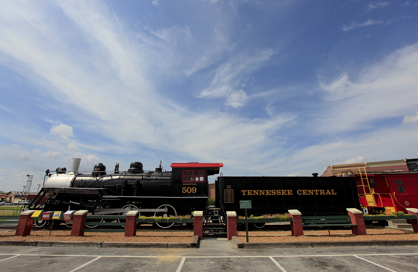 Staff Photo by Dan Henry/Chattanooga Times Free Press - 7/25/12.  An old engine rests in front of the historic railroad station and museum located in downtown Cookeville, Tenn. For Glimpse 2012.