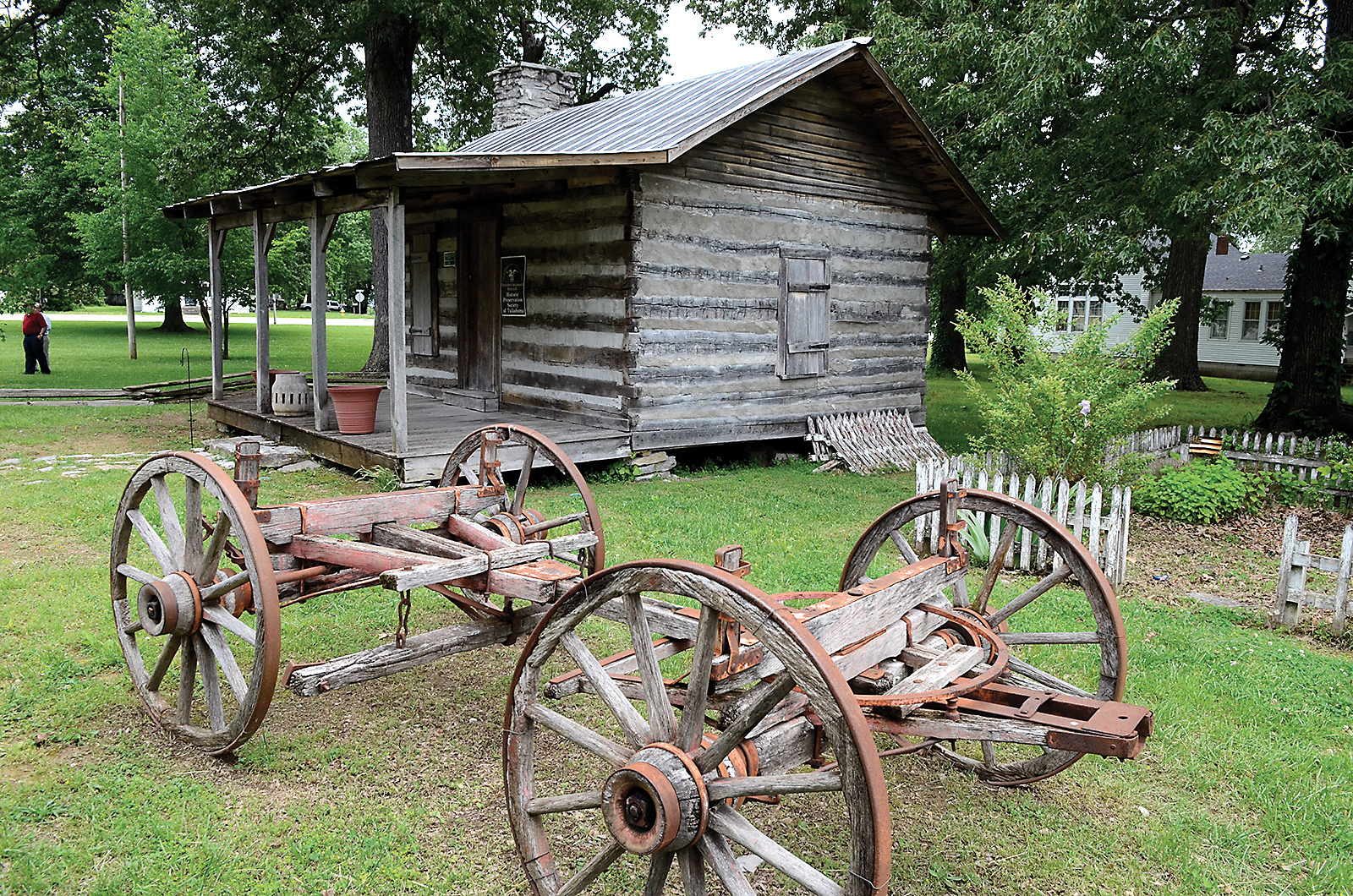 The Ganoe-Bussell cabin, believed to be the oldest structure in Tullahoma, was rebuilt on the lawn of the South Watson Civic Center, near its original location.