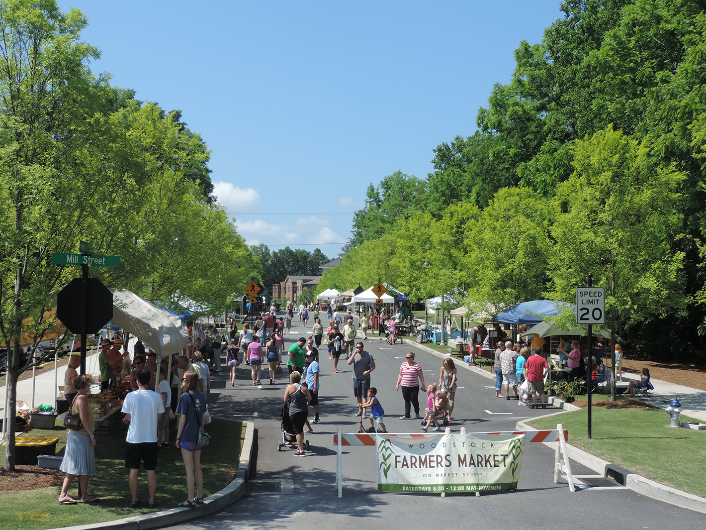 The Woodstock Farmers Market on Market Street is held Saturdays 8:30-12:00 May through November.
