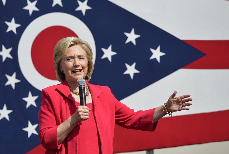 
              Democratic presidential candidate Hillary Rodham Clinton speaks on the campus of Case Western Reserve University in Cleveland, Thursday, Aug. 27, 2015, during a 'Commit to Vote' grassroots organizing meeting. (AP Photo/David Richard)
            