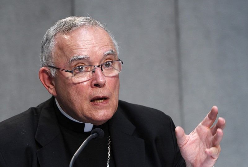 
              FILE- In this June 25, 2015, file photo, Philadelphia's Archbishop Charles Joseph Chaput attends a press conference at the Vatican. Chaput is criticizing GOP presidential candidate Donald Trump’s call for an end to automatic citizenship for children born to immigrants in the U.S. illegally. Chaput said the proposal to end birthright citizenship is “a profoundly bad idea” and would undermine a pillar of America’s identity.(AP Photo/Riccardo De Luca, File)
            