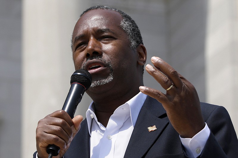 
              FILE - In this Aug. 27, 2015 file photo, Republican presidential candidate Ben Carson speaks  in Little Rock, Ark. August is typically one of the worst fundraising months for any politician. But it was Ben Carson’s best yet. The political novice, a retired neurosurgeon seeking the 2016 Republican presidential nomination, raised $6 million, doubling his July total, his campaign told the Associated Press on Tuesday. (AP Photo/Danny Johnston, File)
            