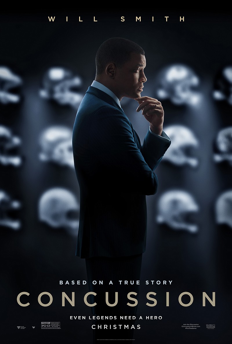 
              This image released by Sony Pictures shows the poster art for the film, "Concussion," to be released in U.S. theaters on Christmas Day. Even though the holiday is nearly four months off, we already know what Roger Goodell will find under his tree on Christmas Day. It's a movie scheduled for release that morning based on a true story and bluntly titled "Concussion." It could do for the NFL what "The Insider" did for Big Tobacco and "Erin Brockovich" did for big energy companies. (Sony Pictures via AP)
            