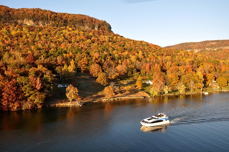 Cruise through the Tennessee River Gorge for spectacular views of Mother Nature's fall handiwork. The Tennessee Aquarium is hosting River GORGEous fall color cruises on Oct. 25 and Nov. 1 aboard the River Gorge Explorer, shown here. Two departure times are offered each day to cruise to Hale's Bar Lock and Dam. Cruises on Oct. 25 will coincide with the Fall Color Cruise at Hale's Bar Marina. Call 423-267-3474 for prices and reservations. The Southern Belle riverboat will also offer color cruises from Oct. 1-Nov. 21. Call 423-266-4488 for prices and reservations.