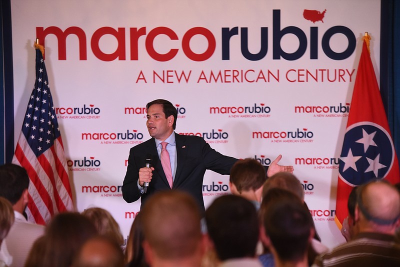 Marco Rubio speaks to hundreds of supporters inside the  Lindsay Street Hall in Chattanooga on Thursday, Sept. 3, 2015.