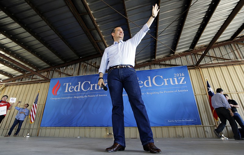 
              Republican presidential candidate Texas Sen. Ted Cruz waves before speaking to supporters during a campaign event at the Stockyards in Forth Worth, Texas, Thursday, Sept. 3, 2015. (AP Photo/LM Otero)
            