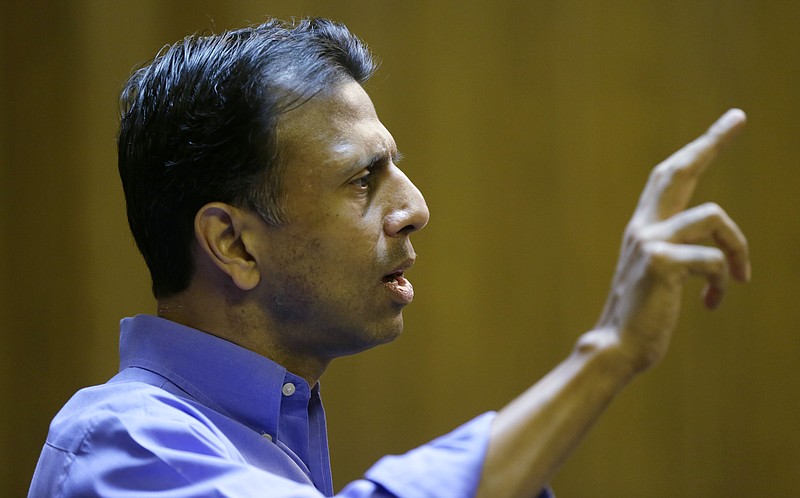 
              Republican presidential candidate, Louisiana Gov. Bobby Jindal speaks during a meet and greet with local residents, Wednesday, Sept. 2, 2015, in Denison, Iowa. (AP Photo/Charlie Neibergall)
            