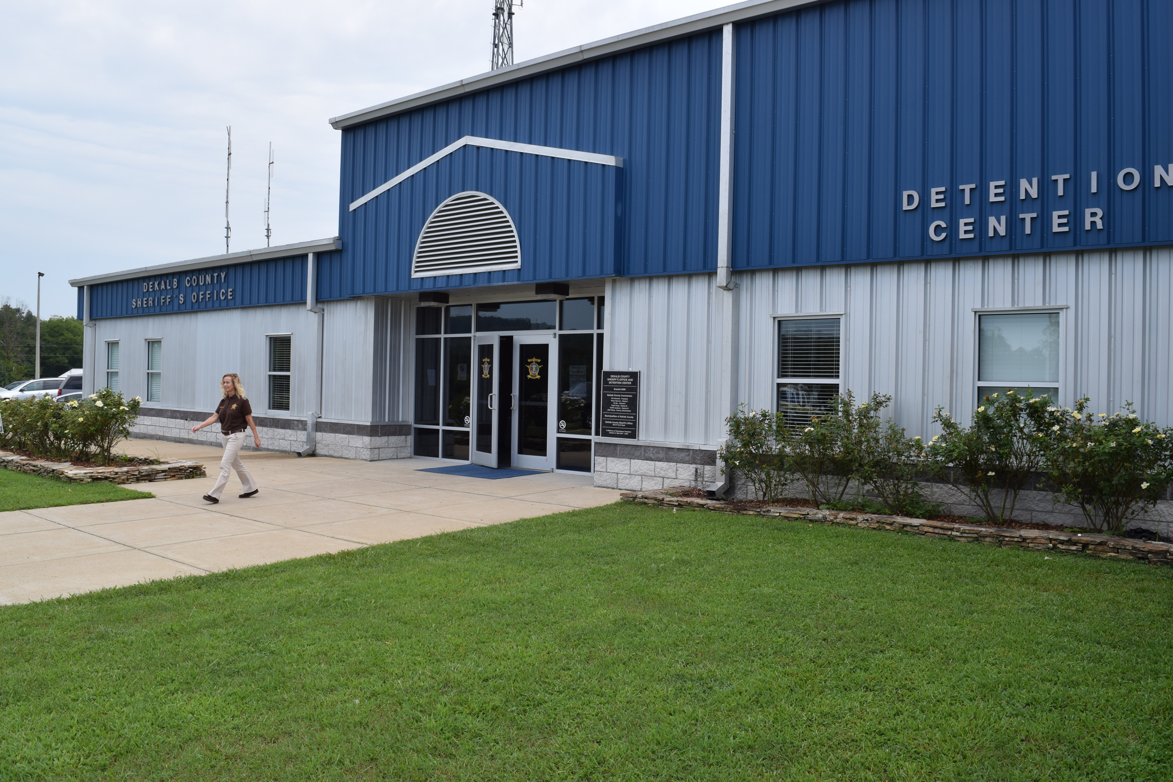 DeKalb County, Ala., Sheriff's Office in Fort Payne, Ala. could see an influx of state inmates, according to Sheriff Jimmy Harris who says prison reforms that go into effect in January will hurt county jails across the state. On Thursday, Sept. 3, 2015, chief clerk Melissa Mason leaves for lunch.