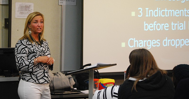 Tonya Craft speaks to students at Dalton State College in this file photo.