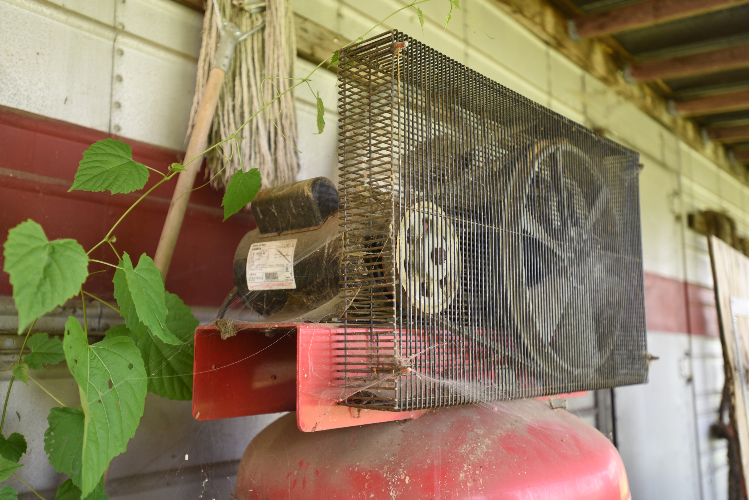 A non-working compressor is covered with cobwebs Thursday, September 3, 2015 at the police firing range on Moccasin Bend Road.