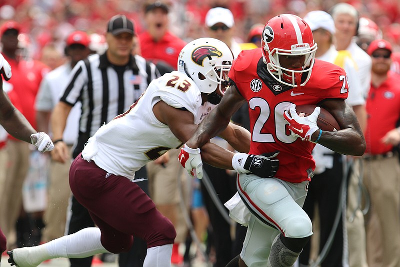 Georgia fifth-year senior receiver Malcolm Mitchell, who had three catches for 52 yards in last week's opener, never has played Vanderbilt in Nashville due to injuries.