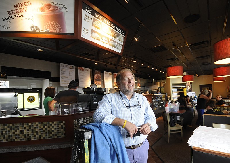 Rob Renner, owner of two Einstein Bros. Bagel shops in Chattanooga, talks about opening his new store at 5229 Hixson Pike.