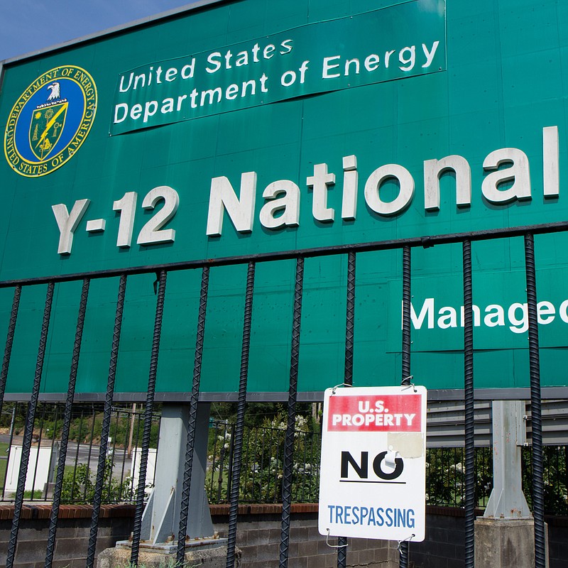 In this Aug. 17, 2012, file photo, signs warn against trespassing onto the Y-12 National Security Complex in Oak Ridge, Tenn.