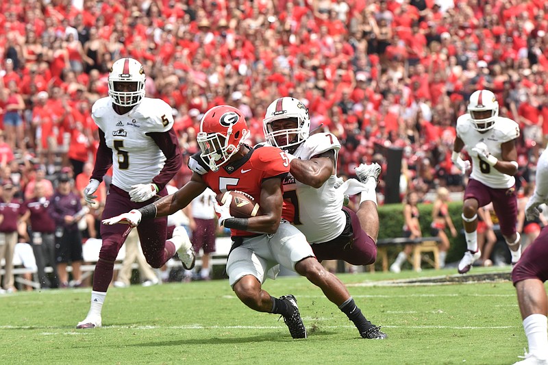 Georgia freshman receiver Terry Godwin had three catches for 51 yards in last Saturday's debut against Louisiana-Monroe.